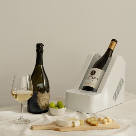Electric Wine Chiller – Fast Cooling Desktop Beverage Cooler for Red, White, and Sparkling Wine